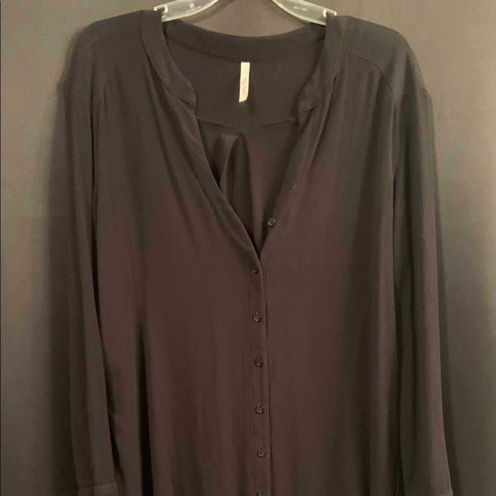 Black Long sleeved beach top